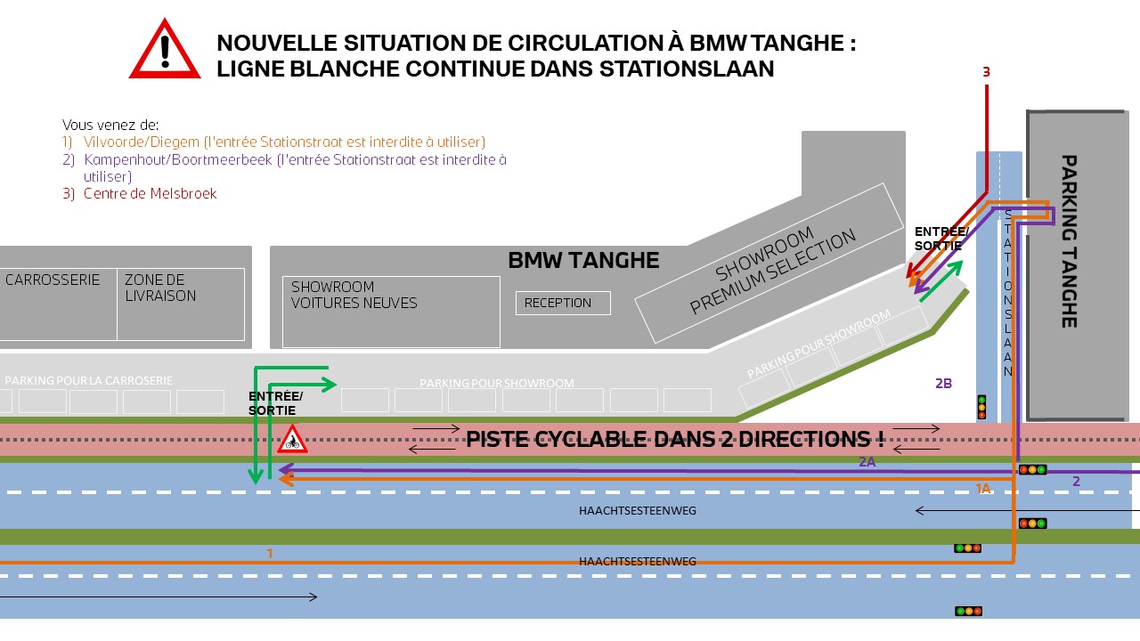 Changement de la situation trafic chez BMW Tanghe